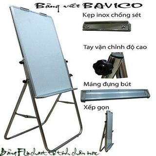 Bảng điều chỉnh độ cao và xếp gọn - Bảng Flipchart chân Inox từ viết bút lông Hàn Quốc kích thước 100x60cm giá sỉ