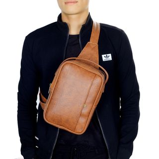 Túi Da Đeo Chéo CNT Unisex MQ16 Đen
