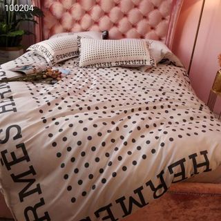 Bán Buôn Bộ Lụa Tencel Họa Tiết Cha nel Màu Hồng
