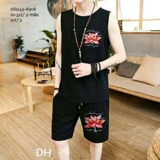 SÉT ĐỒ BỘ NAM SÉT ĐỒ BỘ NỮ IN HÌNH HOA SEN