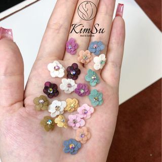 Hoa Bột 2 Tầng Đính Đá Nails
