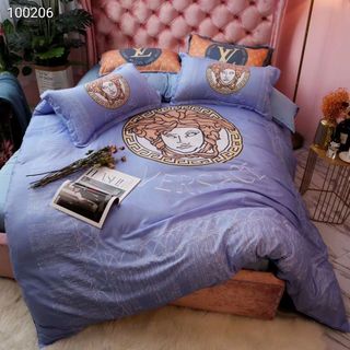 Bán Buôn Bộ Lụa Tencel Họa Tiết L V màu xanh đẳng cấp