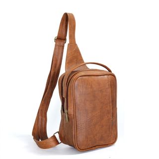 Túi Da Đeo Chéo CNT Unisex MQ16 Bò Đậm