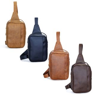 Túi Da Đeo Chéo CNT Unisex MQ16 Bò Đậm