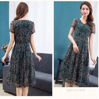 Đầm Hoa In Nhiệt 3D Voan Lụa