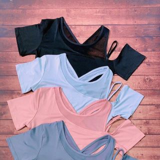 Áo tập croptop lệch vai