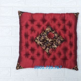Đệm lót ghế đệm ngồi bệt trà sữa gấm lụa 40x40cm