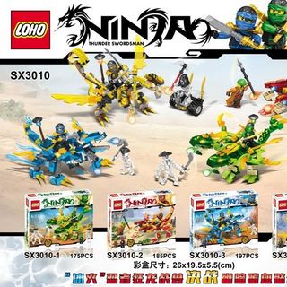 Hộp lắp ráp Lego Ninja mã SX3010-1/2/3/4 có 4 model