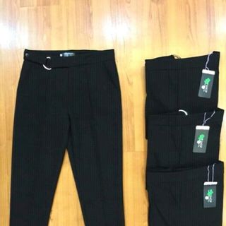 Quần baggy vải mix đai giả chữ D có bigsize
