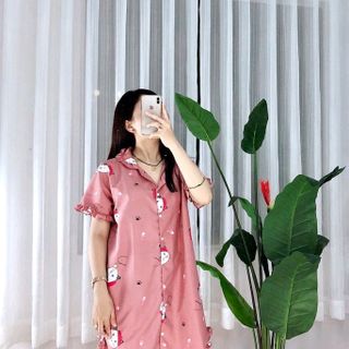 Đầm pijama viền bèo