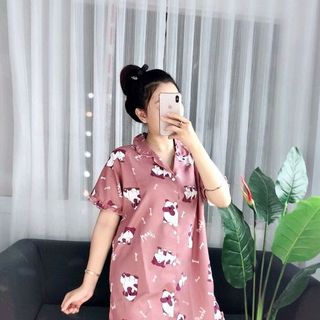 Đầm pijama viền bèo