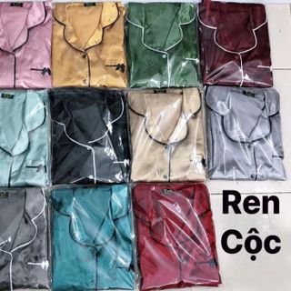 Phi lụa quần dài tay ngắn viền ren