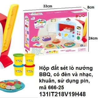 Hộp đất sét lò nướng BBQ có đèn và nhạc khuân sử dụng pin mã 666-25 giá sỉ