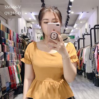 SƠ MI KIỂU PHỐI BÈO NHÚN LƯNG 466