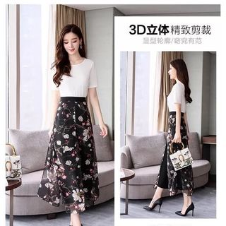 Set bộ áo thun quần giả váy