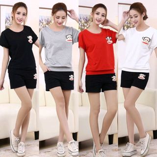 Set bộ đồ short thêu Monkey dễ thương