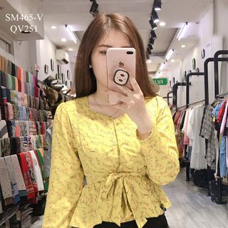 SƠ MI PEPLUM TAY DÀI HỌA TIẾT HOA