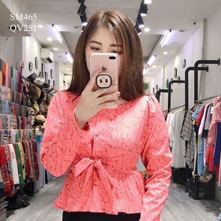 SƠ MI PEPLUM TAY DÀI HỌA TIẾT HOA
