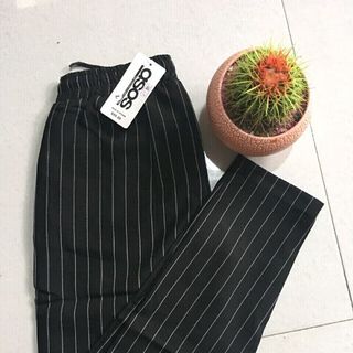 Quần baggy kẻ sọc đen ảnh thật có bigsize 65kg vừa