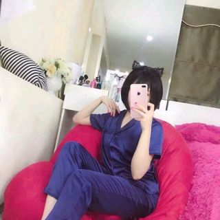 Phi lụa viền bèo quần dài tay ngắn