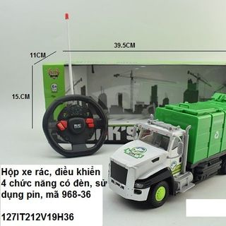 Hộp xe rác điều khiển 4 chức năng có đèn sử dụng pin mã 968-36 giá sỉ