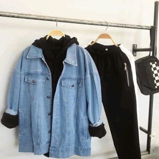 Áo khoác jean nam xanh trơn thời trang chuyên sỉ jean 2kJean