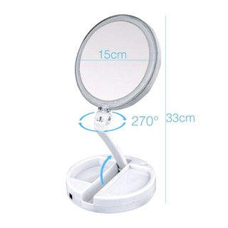 gương trang điểm gập gọn có đèn