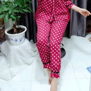 Bộ lụa quần dài tay lở