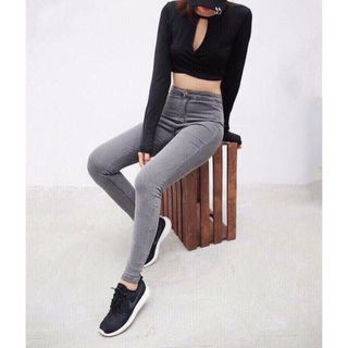 quần jean nữ lưng cao đai trơn siêu đẹp tôn giáng GIÁ SỈ