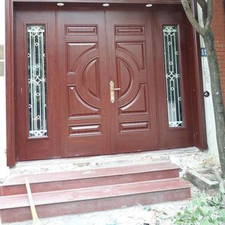 Cửa cổng chính thép vân gỗ 224