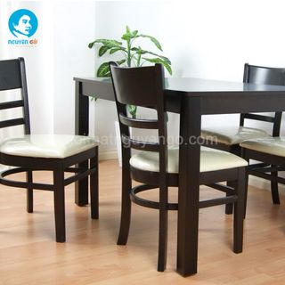 Bộ bàn ghế ăn Nguyên Gỗ – CB Nâu