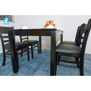 Bộ bàn ghế ăn Nguyên Gỗ – CB Đen
