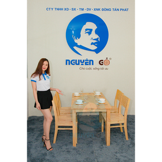 Bộ bàn ghế ăn Nguyên Gỗ – CR Màu Tự Nhiên