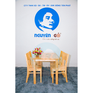 Bộ bàn ghế ăn Nguyên Gỗ – CR Màu Tự Nhiên