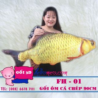 Gối Ôm 3D Cá Chép Cho Bé Các Loại Size Lớn