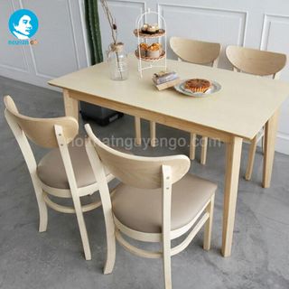 Bộ bàn ghế ăn Nguyên Gỗ – CB Tự Nhiên