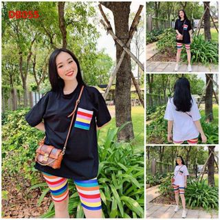 Đồ bộ thun lững cầu vồng nữ
