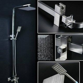 Sen cây vuông Inox 304 - vòi sen tay sen củ sen inox - cây sen tắm sen vuông sen massage sen inox 304 - sen cay sen tam giá sỉ​ giá bán buôn