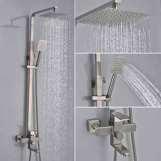 Sen cây vuông Inox 304 - vòi sen tay sen củ sen inox - cây sen tắm sen vuông sen massage sen inox 304 - sen cay sen tam giá sỉ​ giá bán buôn