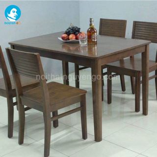 Bộ bàn ghế ăn Nguyên Gỗ – CR Màu Nâu