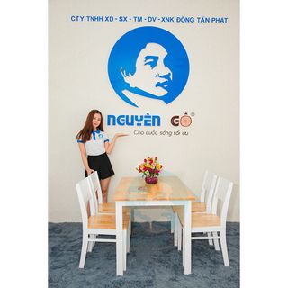 Bộ bàn ghế ăn Nguyên Gỗ – CR trắng