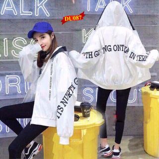 ÁO KHOÁC DÙ 2 LỚP PHỐI CHỮ SIÊU HOT
