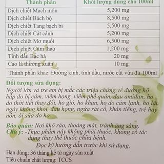 Siro Tâm Phúc TH-Hỗ Trợ Giảm Triệu Chứng Viêm Họng Đau Amidam Ho Khan 100ml/ Chai