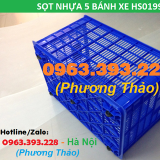 Sọt nhựa kéo hàng nặng thùng nhựa rỗng 5 bánh xe giá sỉ