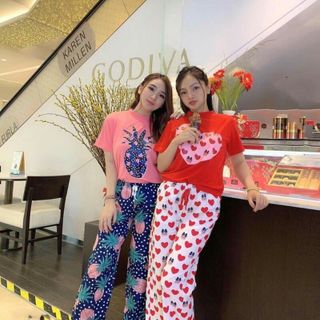 Đồ bộ in full trái cây đồ bộ nữ thun