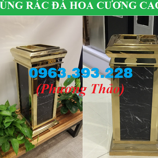 Thùng rác đá hoa cương Thùng rác inox có gạt tàn Thùng rác các loại giá sỉ