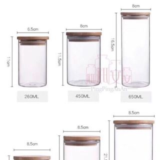 Lọ thủy tinh borosilicate nắp gỗ 1000ml