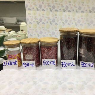 Lọ thủy tinh borosilicate nắp gỗ 1000ml