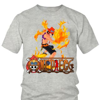 Áo thun Nam One Piece Ace Anime Mẫu 5 7 Màu