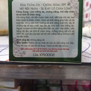 Hương Thảo Mộc kem trắng da chống nắng